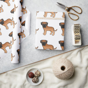 Papier Cadeau Apricot Anglais Mastiff mignon Motif de dessin ani