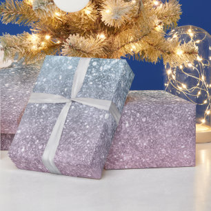 Papier Cadeau Aqua bleu rose galaxie marine abstraite