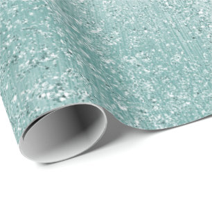 Papier Cadeau Aqua Ombre étincelant