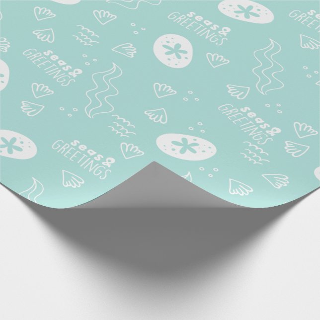 Papier Cadeau Aqua Seas et papier d'enveloppement de salutations (Coin)