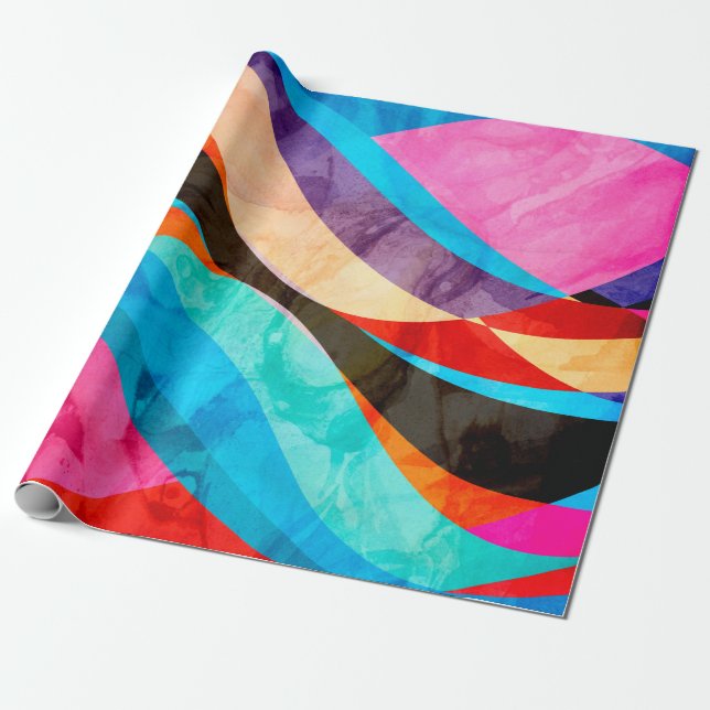 Papier Cadeau Aquarelle Abstraite abstraite couleur arrière - pl (Déroulé)