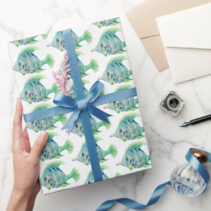 Papier Cadeau Aquarelle Animal Art Blue Tropical Fish