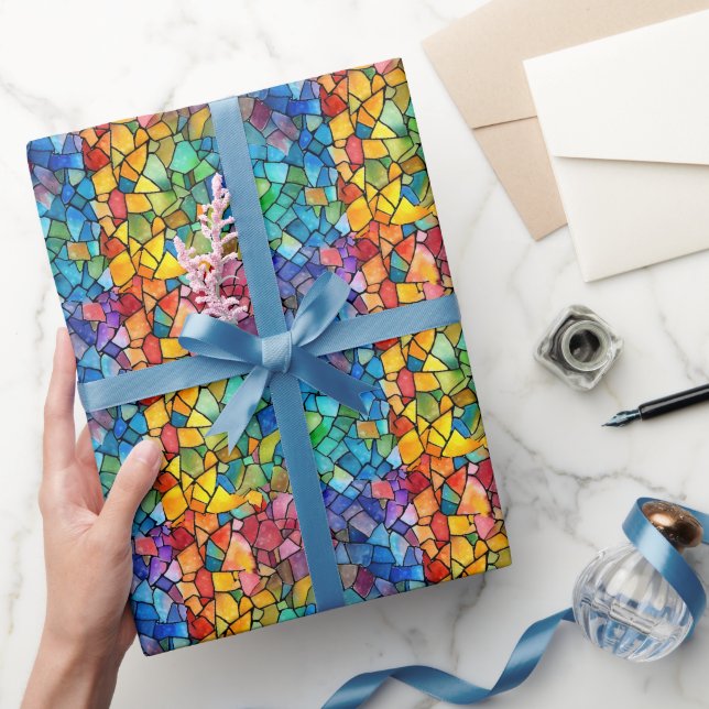 Papier Cadeau Aquarelle Arc-en-ciel en verre (Cadeaux)