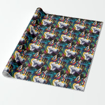 Aquarelle arc-en-ciel Sibérienne Husky