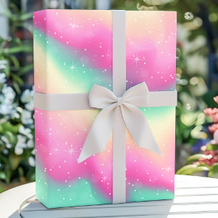 Papier Cadeau Aquarelle arc-en-ciel Unicorn Galaxy Sparkday