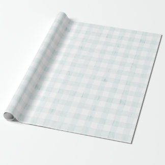 Papier Cadeau Aquarelle bleu clair En vichy
