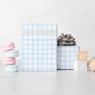 Papier Cadeau Aquarelle bleue En vichy Motif