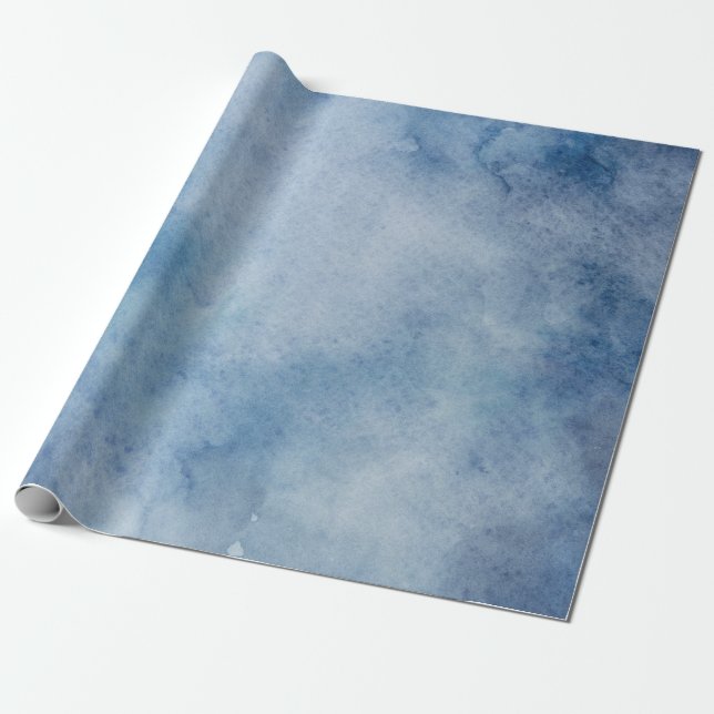 Papier Cadeau Aquarelle bleue Texture (Déroulé)