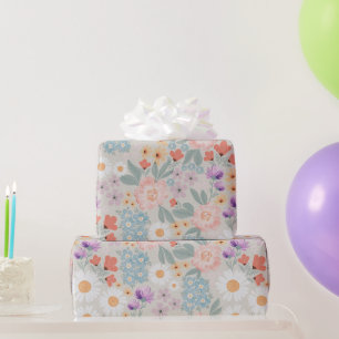 Papier Cadeau Aquarelle Boho Rose Floral