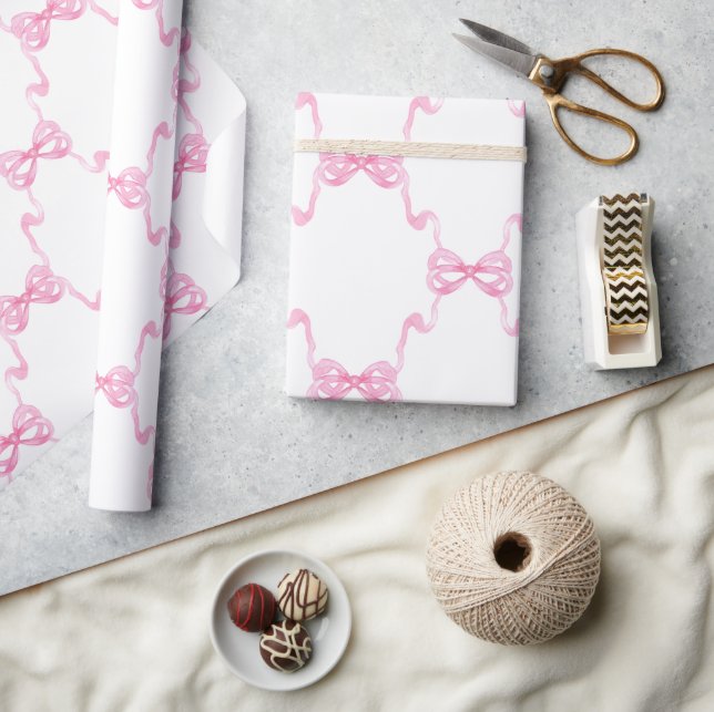 Papier Cadeau Aquarelle - Bords roses (Artisanat)