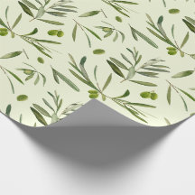 Aquarelle Branches d'olive verte