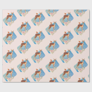 Papier Cadeau Aquarelle Brown mignonne Cerf Élégance rustique