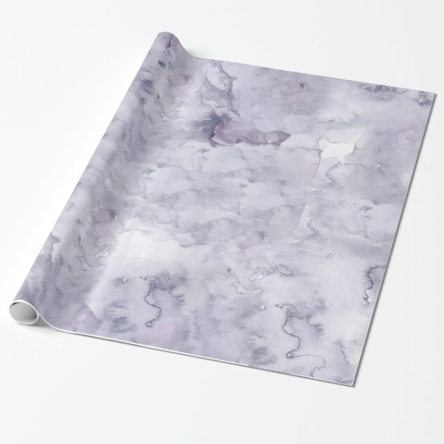 Papier Cadeau Aquarelle brumeuse pourpre grise d'arrière - plan (Déroulé)
