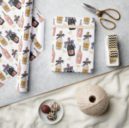 Papier Cadeau Aquarelle Champagne français
