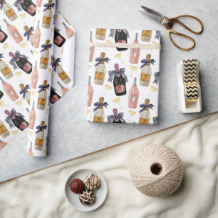 Papier Cadeau Aquarelle Champagne français
