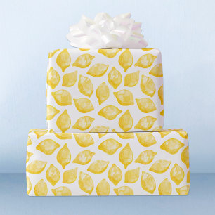 Papier Cadeau Aquarelle Citron Motif Papier d'enveloppement Citr