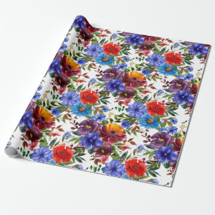 Papier Cadeau Aquarelle colorée Floral