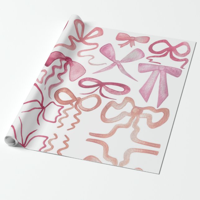 Papier Cadeau Aquarelle Coquette Baby shower de filles de cabot  (Déroulé)