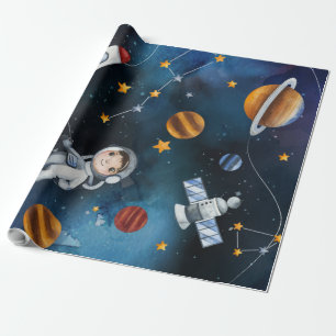 Papier Cadeau Aquarelle cosmique du ciel extérieur