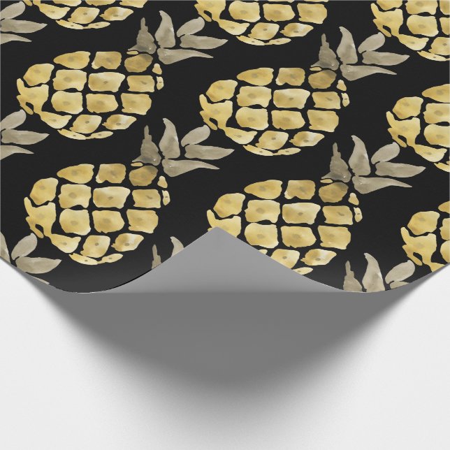 Papier Cadeau Aquarelle d'ananas - Emballage de la campagne (Coin)