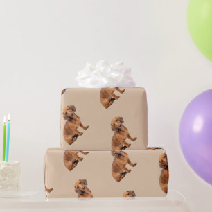 Papier Cadeau Aquarelle Daschund chien animal animal animal anim