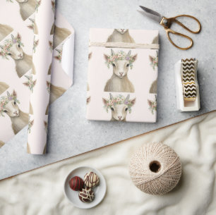 Papier Cadeau Aquarelle de chèvre mignonne