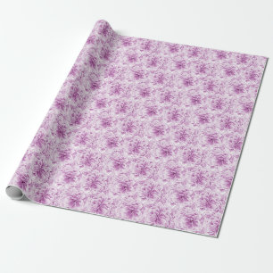 Papier Cadeau Aquarelle de fleurs pourpres