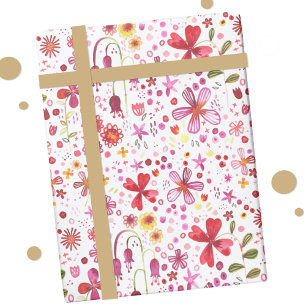 Papier Cadeau Aquarelle de fleurs sauvages