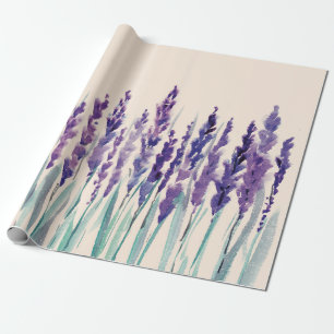 Papier Cadeau aquarelle de lavande française