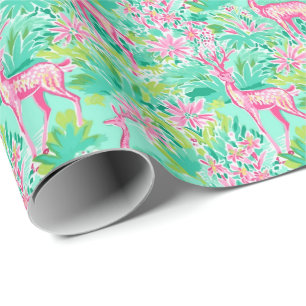 Papier Cadeau Aquarelle de Noël de Palm Beach Rinder rose