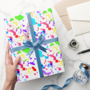 Papier Cadeau Aquarelle de peinture de néon Faux Glow