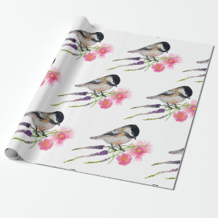 Papier Cadeau Aquarelle de poulet sucré à carreaux noirs