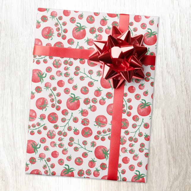 Papier Cadeau Aquarelle de tomate (Fun tomato watercolor gift wrapping paper roll)