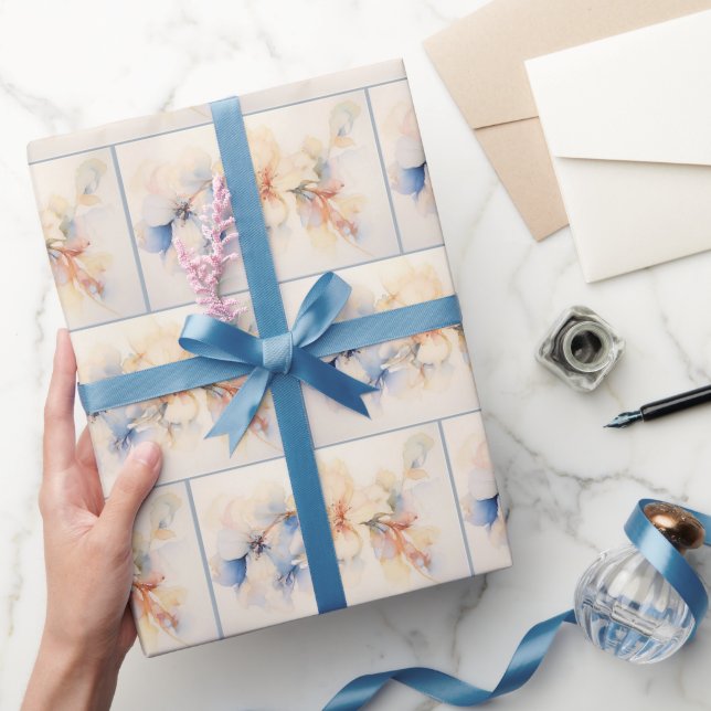 Papier Cadeau Aquarelle Dogwood Peinture Abstraite (Cadeaux)