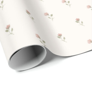 Papier Cadeau Aquarelle douce papier d'enveloppement floral