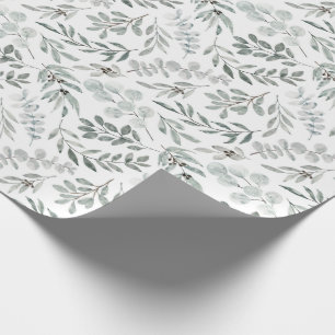 Papier Cadeau Aquarelle Feuille australien Eucalyptus Leaf