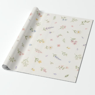 Papier Cadeau Aquarelle fleur sauvage de printemps