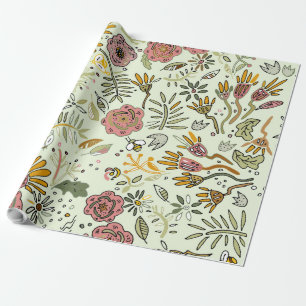 Papier Cadeau Aquarelle Florale Fleurs d'abeille Élégante Modern