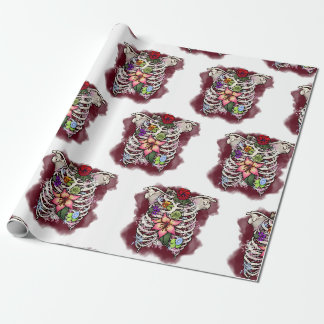 Papier Cadeau Aquarelle Florale Ribcage