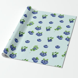 Papier Cadeau Aquarelle Fruit bleuet