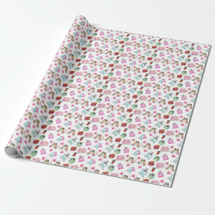 Papier Cadeau Aquarelle Glamor : Mode Motif sans couture