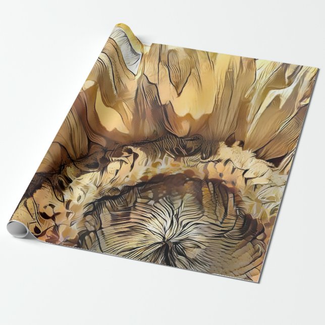 Papier Cadeau Aquarelle Grand Tournesol Collection élégante (Déroulé)