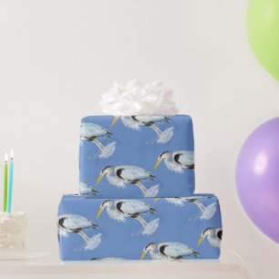 Papier Cadeau Aquarelle Great Blue Heron Bird Motif naturel