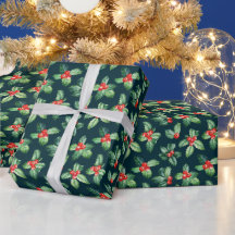 Aquarelle Holly Berry Mistletoe Noël
