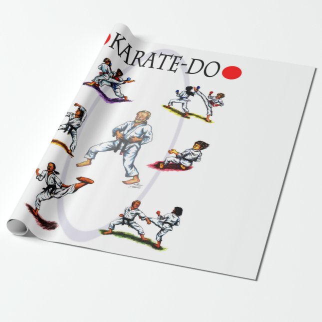 Papier Cadeau aquarelle illustration la diversité de karate do (Déroulé)