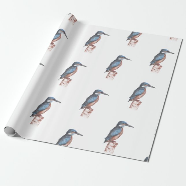 Papier Cadeau Aquarelle Kingfisher (Déroulé)