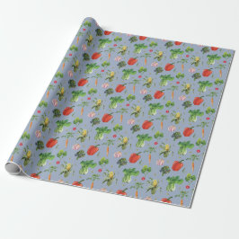 Papier Cadeau Aquarelle Légumes organiques