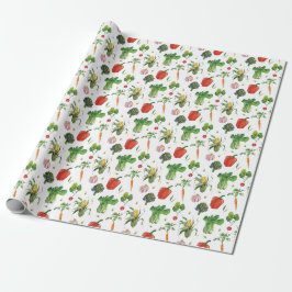 Papier Cadeau Aquarelle Légumes organiques