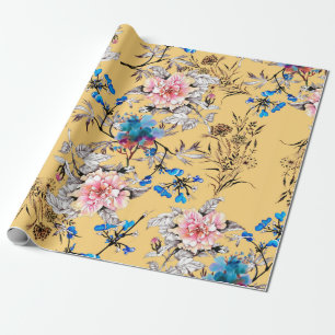 Papier Cadeau Aquarelle main dessinée sans couture motif avec be