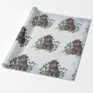 Papier Cadeau Aquarelle mignonne moderne Chien Chien Chien Chien